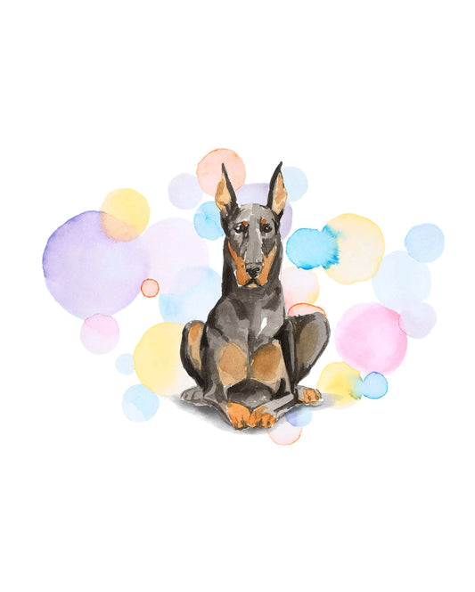 Doberman Dog Splash Card