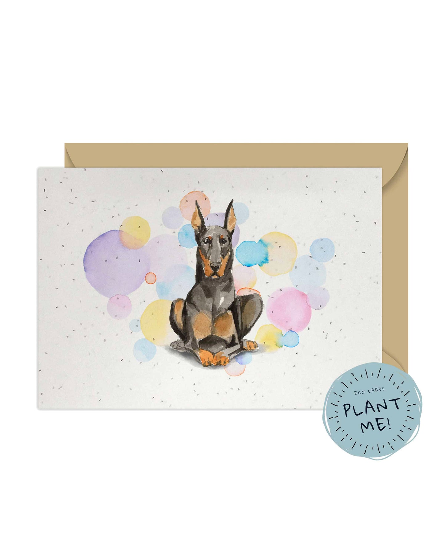 Doberman Dog Splash Card