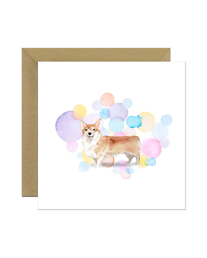 Corgi Dog Splash Card