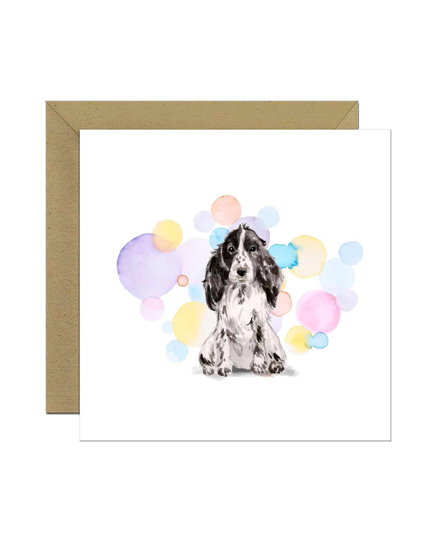 Cocker Spaniel Dog Splash Card