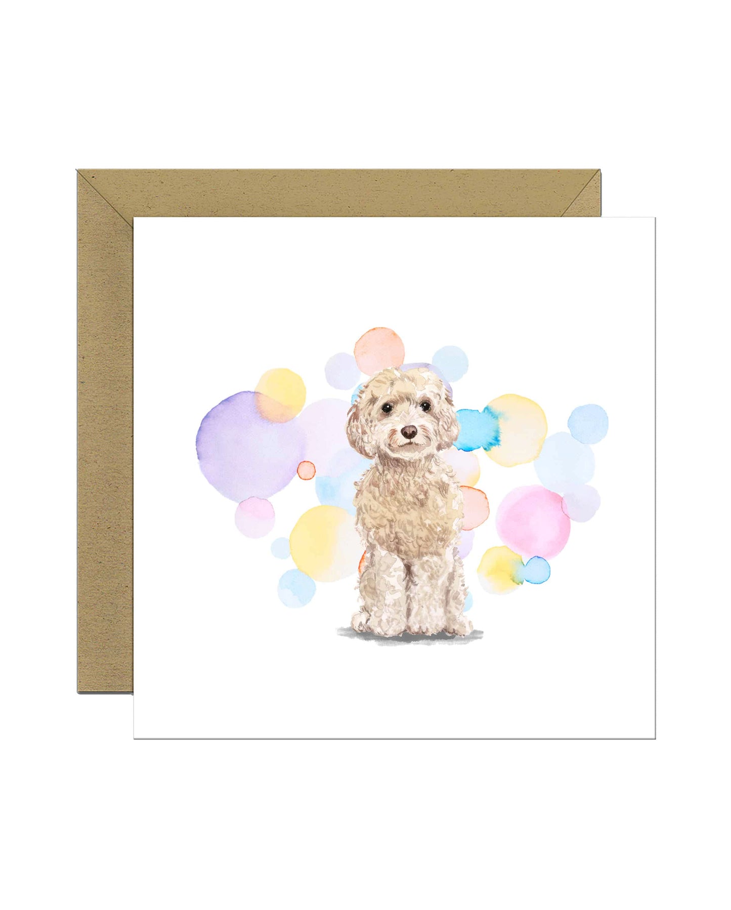 Champagne Cockapoo Dog Splash Card