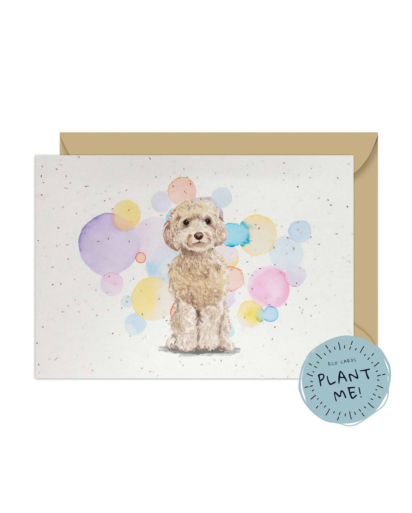 Champagne Cockapoo Dog Splash Card