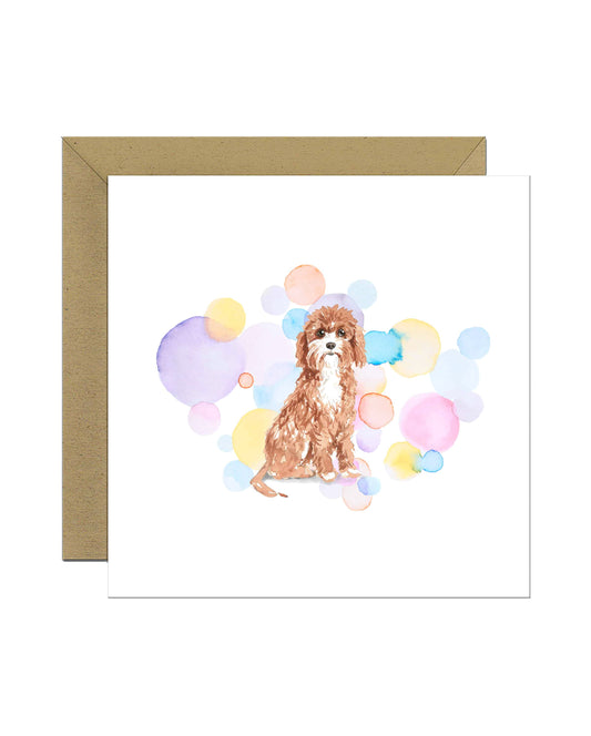 Cavapoo Dog Splash Card