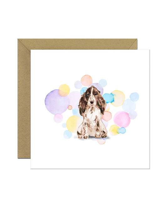 Brown Cocker Spaniel Dog Splash Card