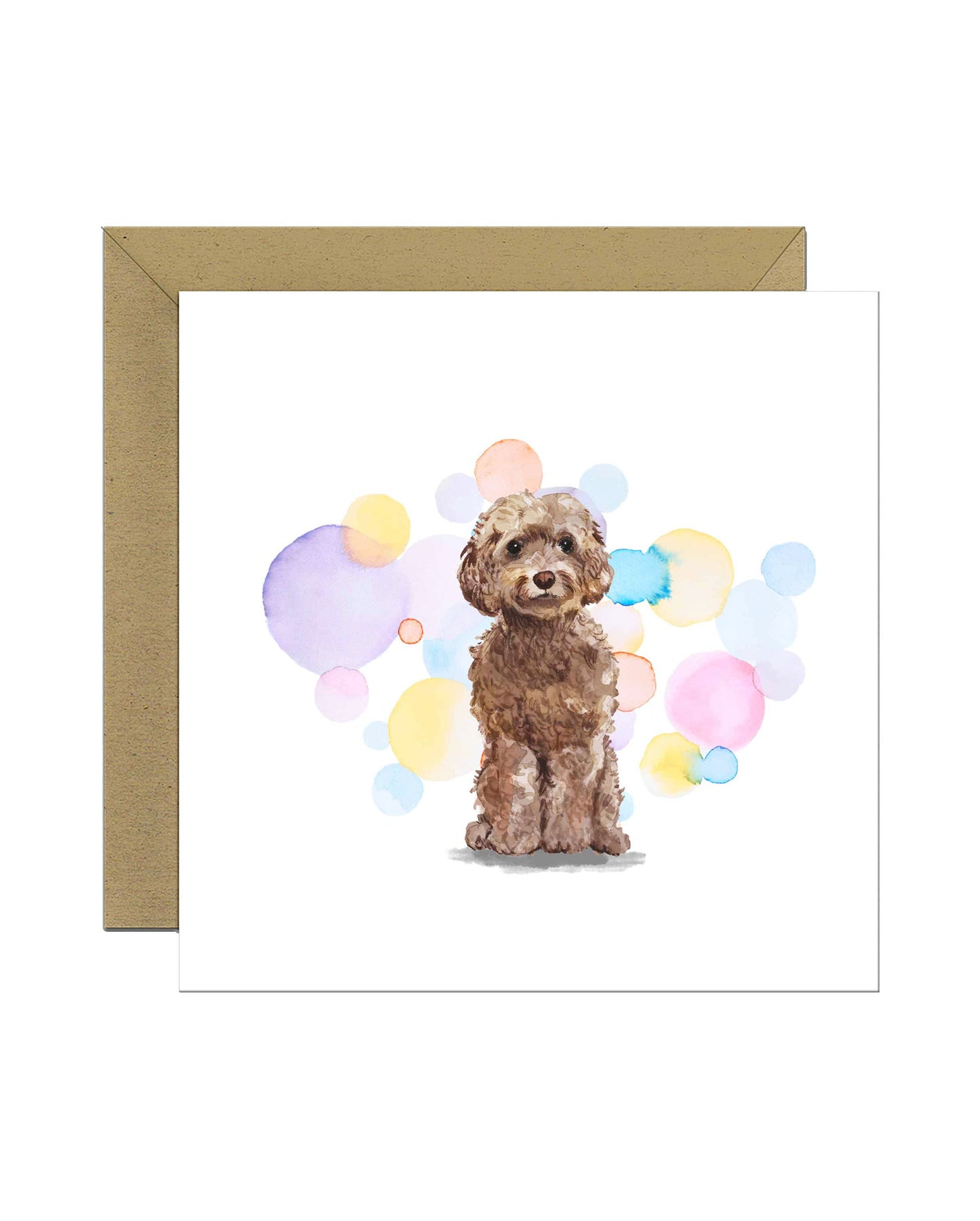 Brown Cockapoo Dog Splash Card