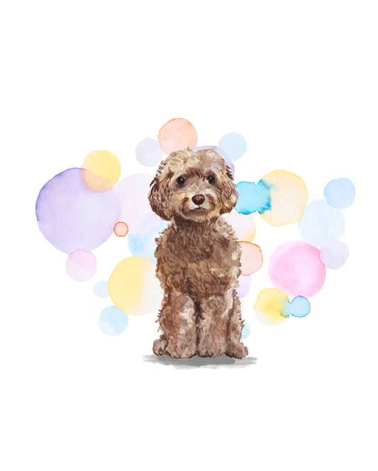 Brown Cockapoo Dog Splash Card