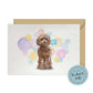 Brown Cockapoo Dog Splash Card