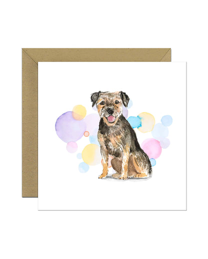 Border Terrier Dog Splash Card