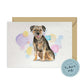 Border Terrier Dog Splash Card