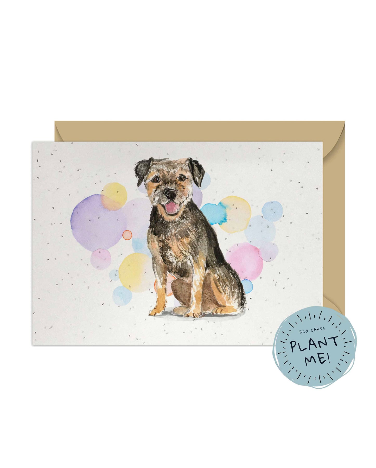 Border Terrier Dog Splash Card