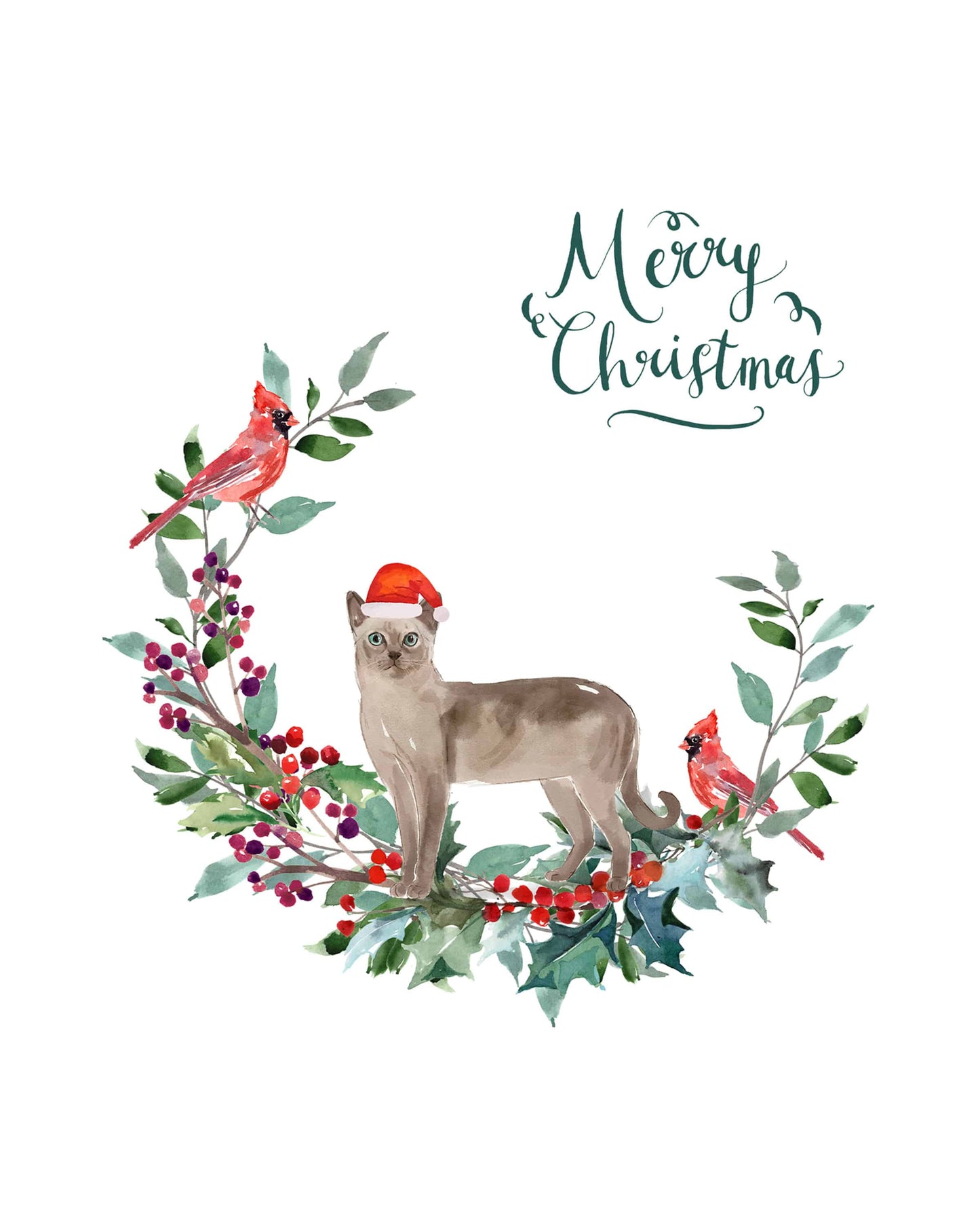 Tonkinese Cat Christmas Card