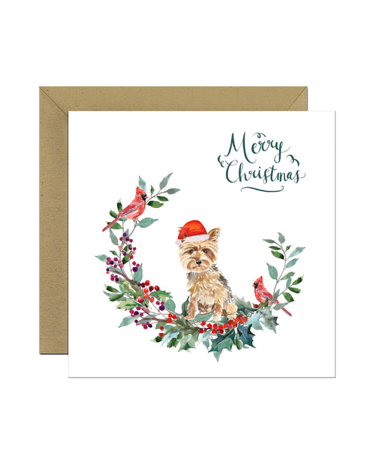 Yorkshire Terrier Dog Christmas Card