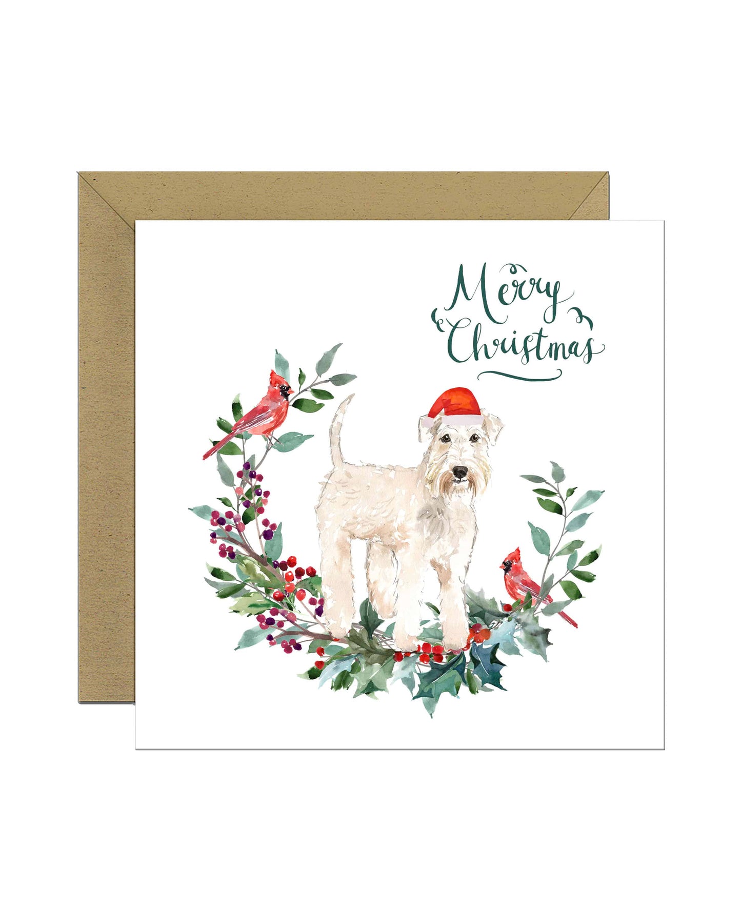 Wheaten Terrier Dog Christmas Card