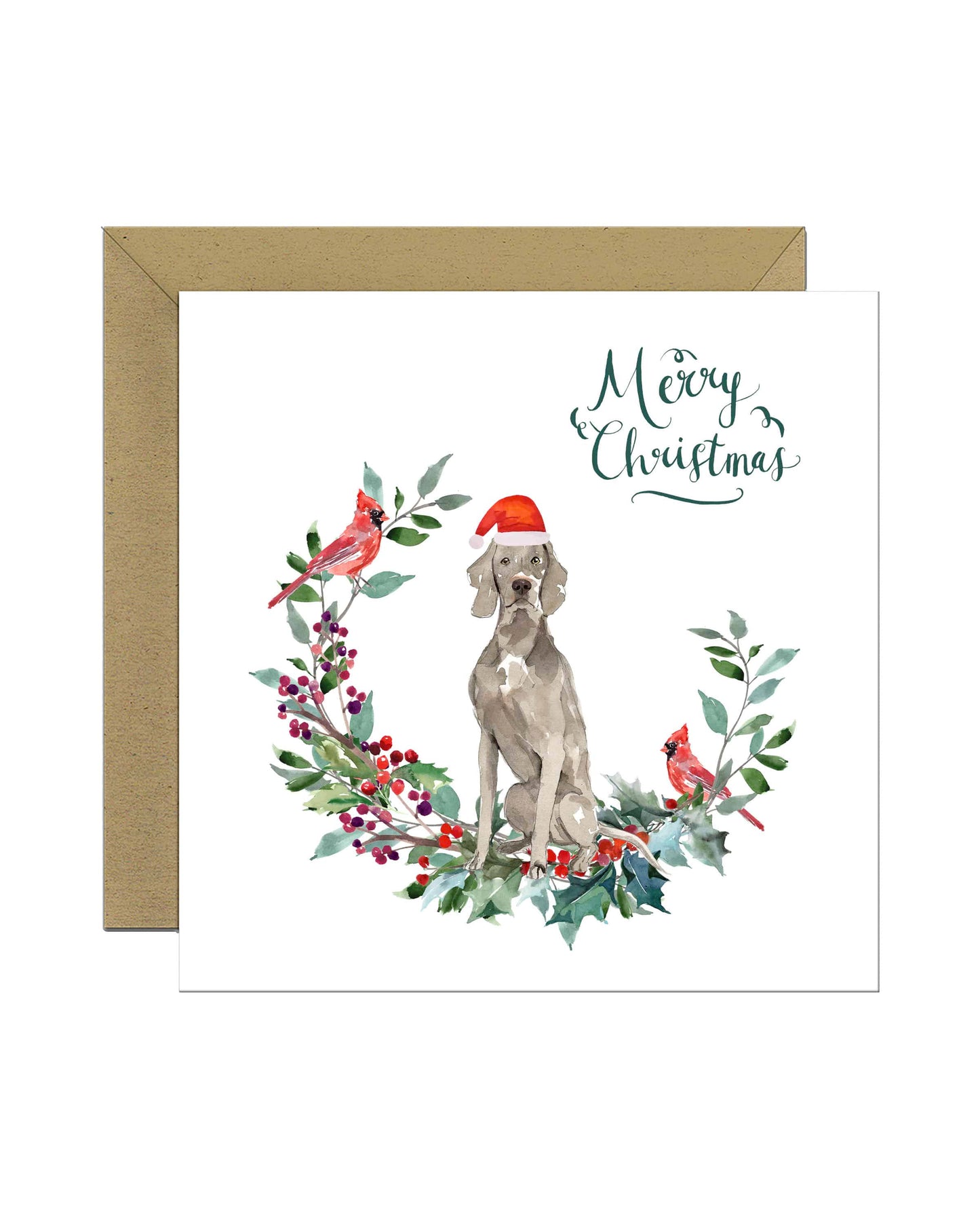 Weimaraner Dog Christmas Card