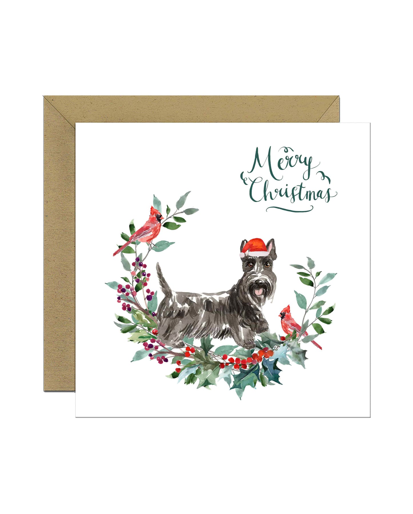 Scottish Terrier Dog Christmas Card