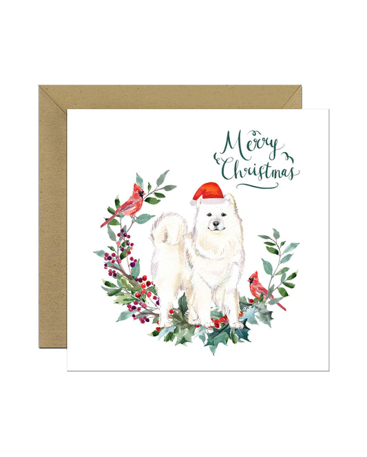 Samoyed Dog Christmas Card