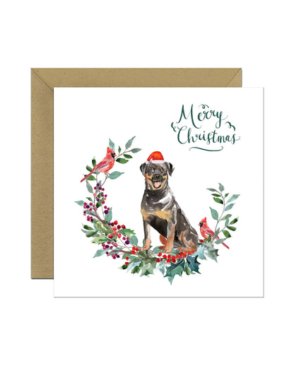 Rottweiler Dog Christmas Card