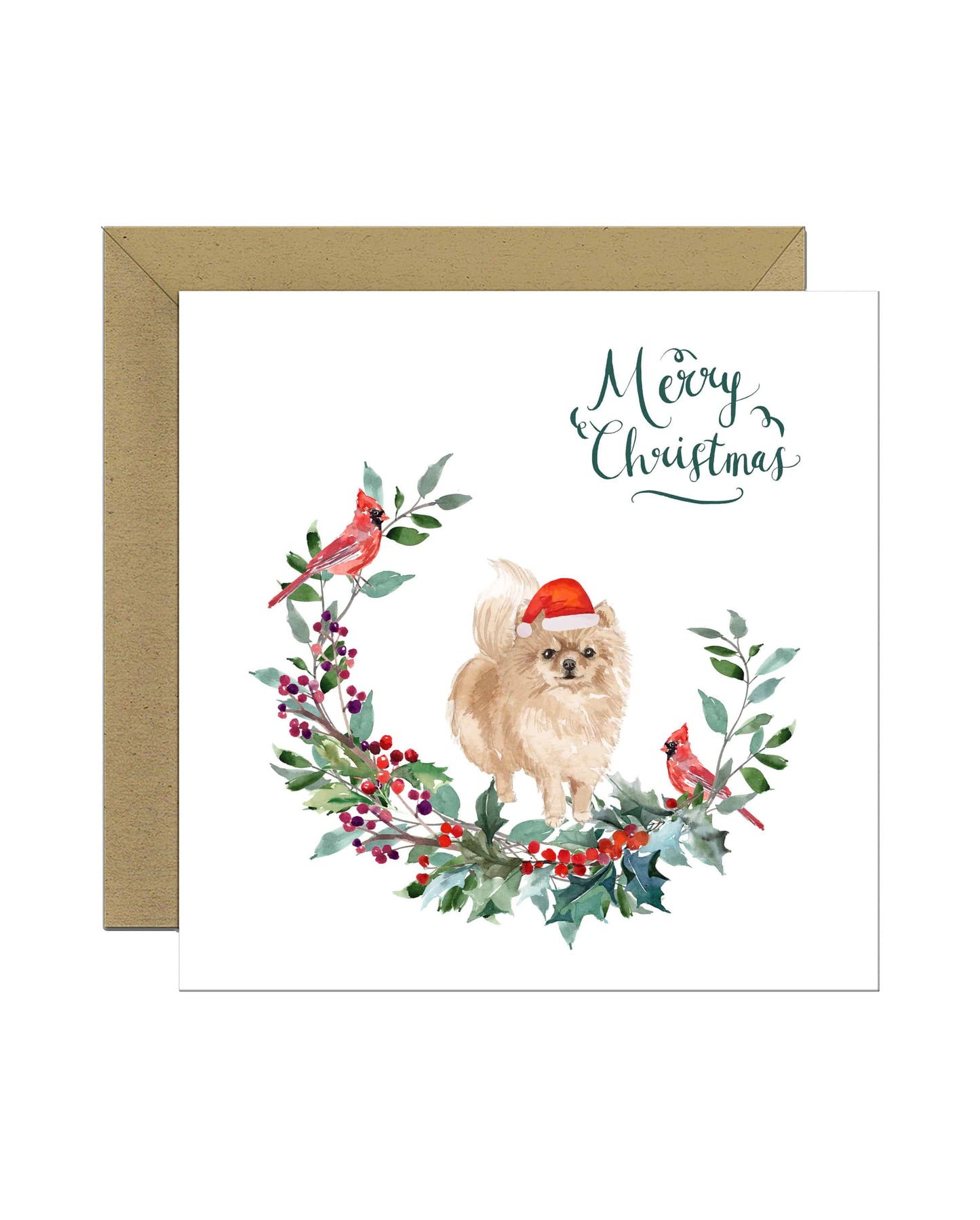 Pomeranian Dog Christmas Card