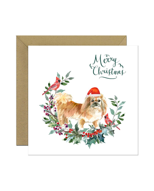 Pekingese Dog Christmas Card