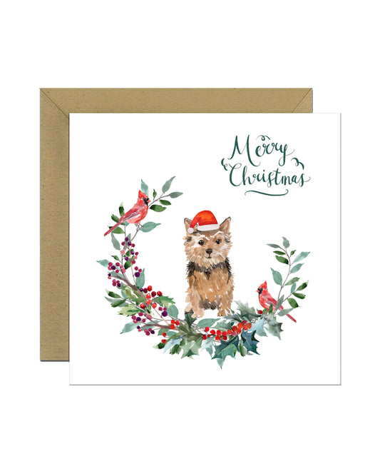 Norfolk Terrier Dog Christmas Card