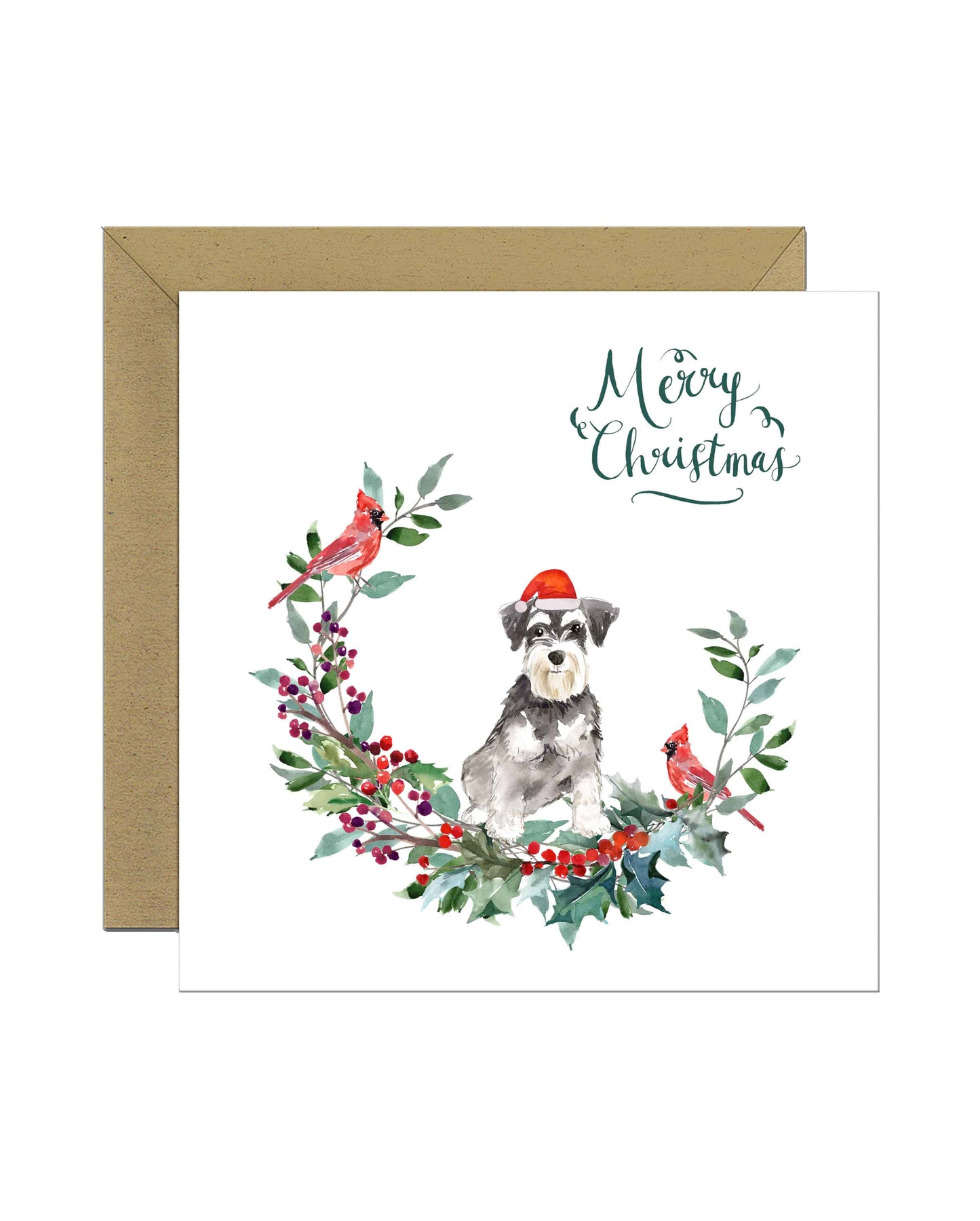 Miniature Schnauzer Dog Christmas Card