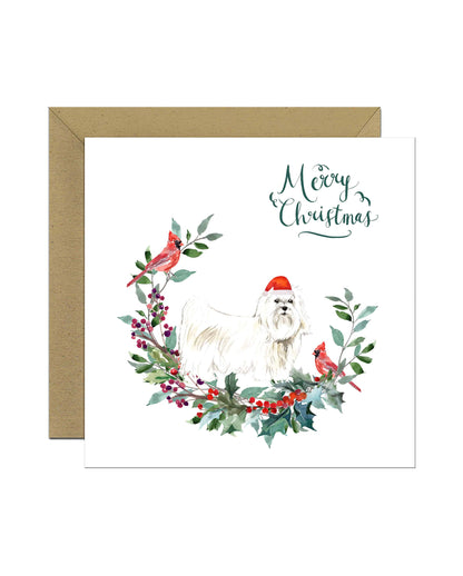 Maltese Dog Christmas Card