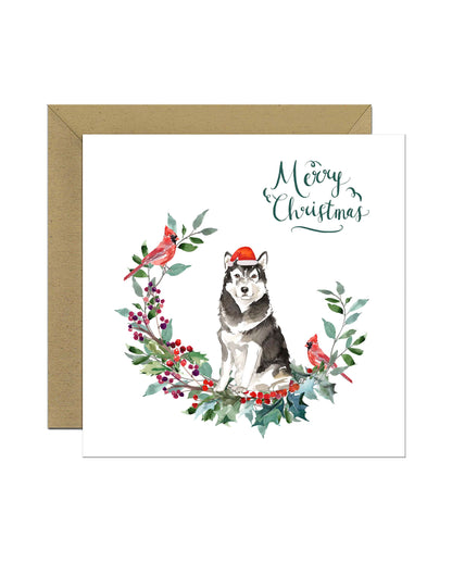 Malamute Dog Christmas Card