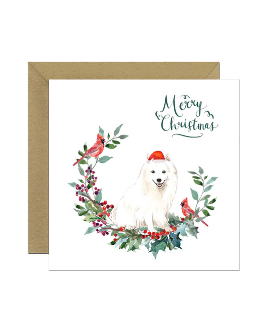 Japanese Spitz Dog Christmas Card