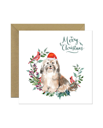 Havanese Dog Christmas Card