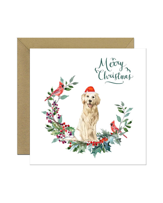 Golden Retriever Dog Christmas Card