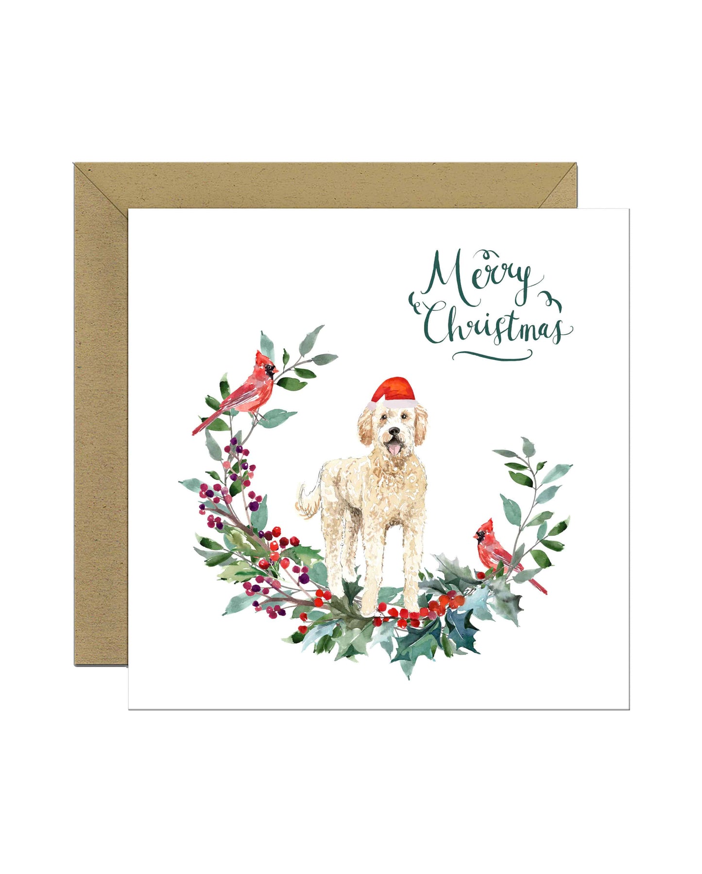 Golden Doodle Dog Christmas Card