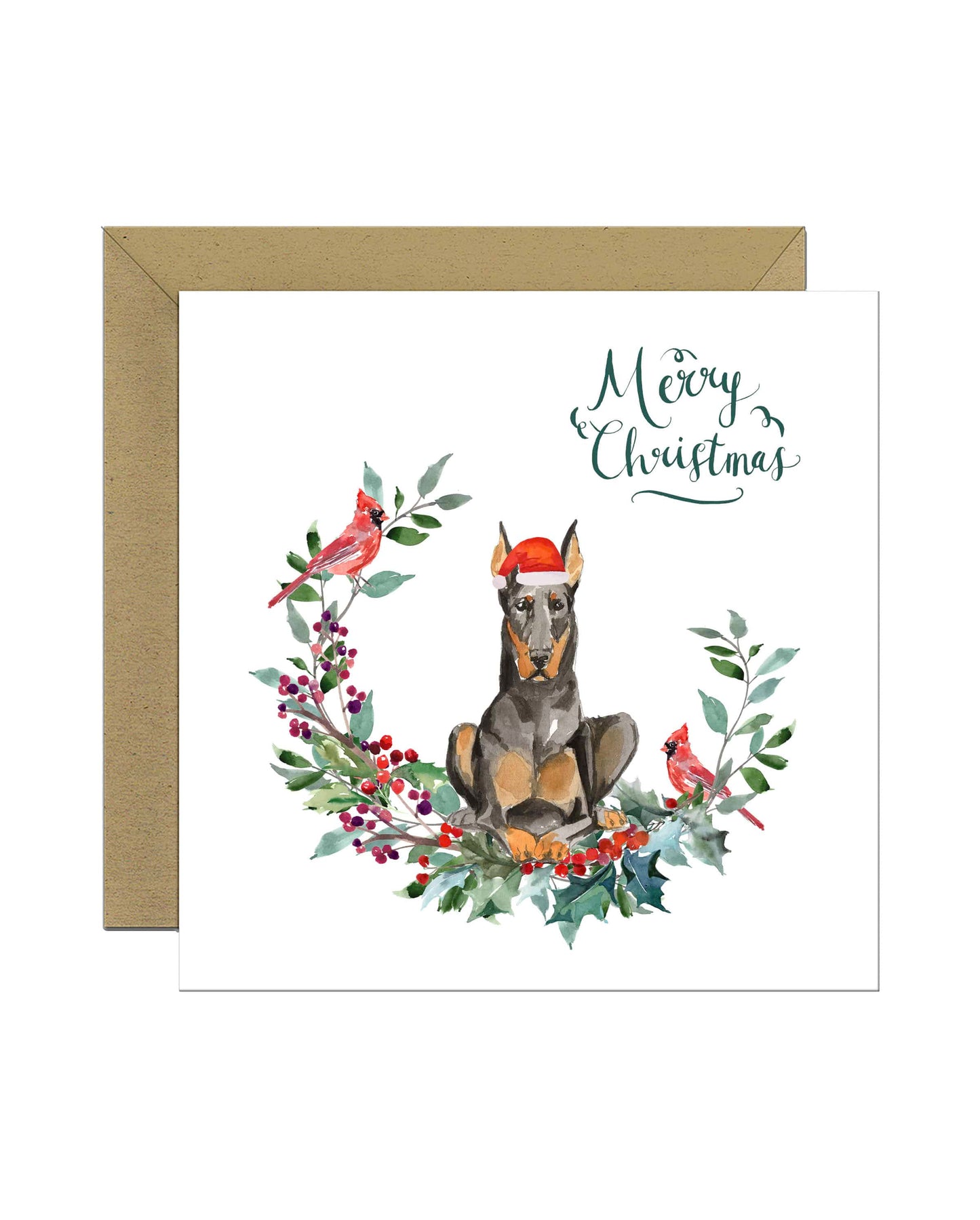 Doberman Dog Christmas Card