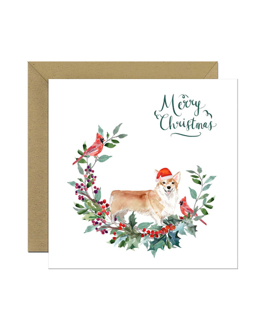 Corgi Dog Christmas Card