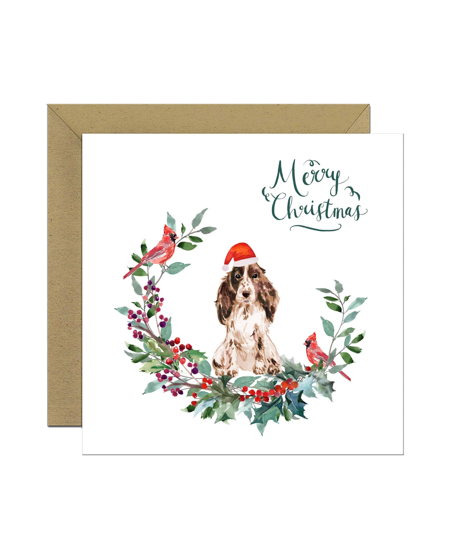 Cocker Spaniel Brown Dog Christmas Card