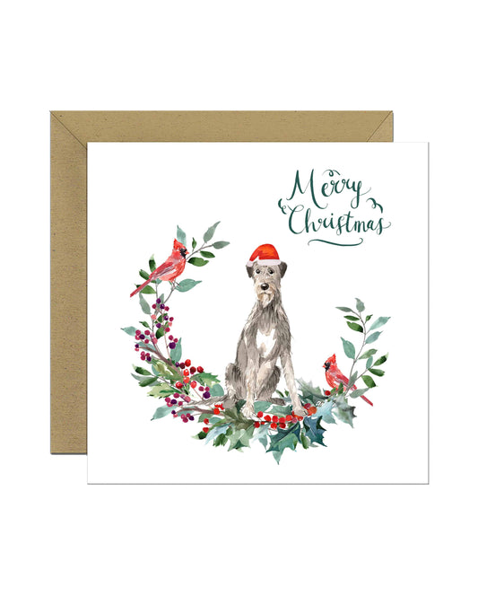 Irish Wolfhound Dog Christmas Card