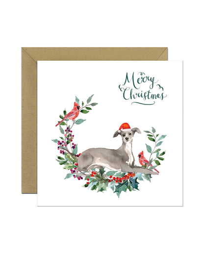 Italian Greyhound Dog Christmas Card