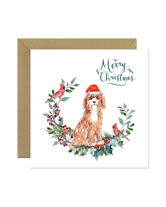 Cavapoo Dog Christmas Card