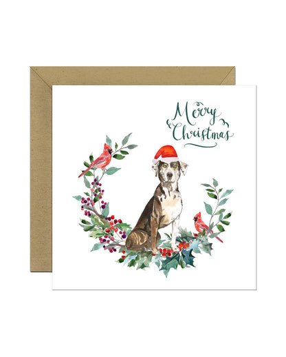 Catahoula Leopard Dog Christmas Card