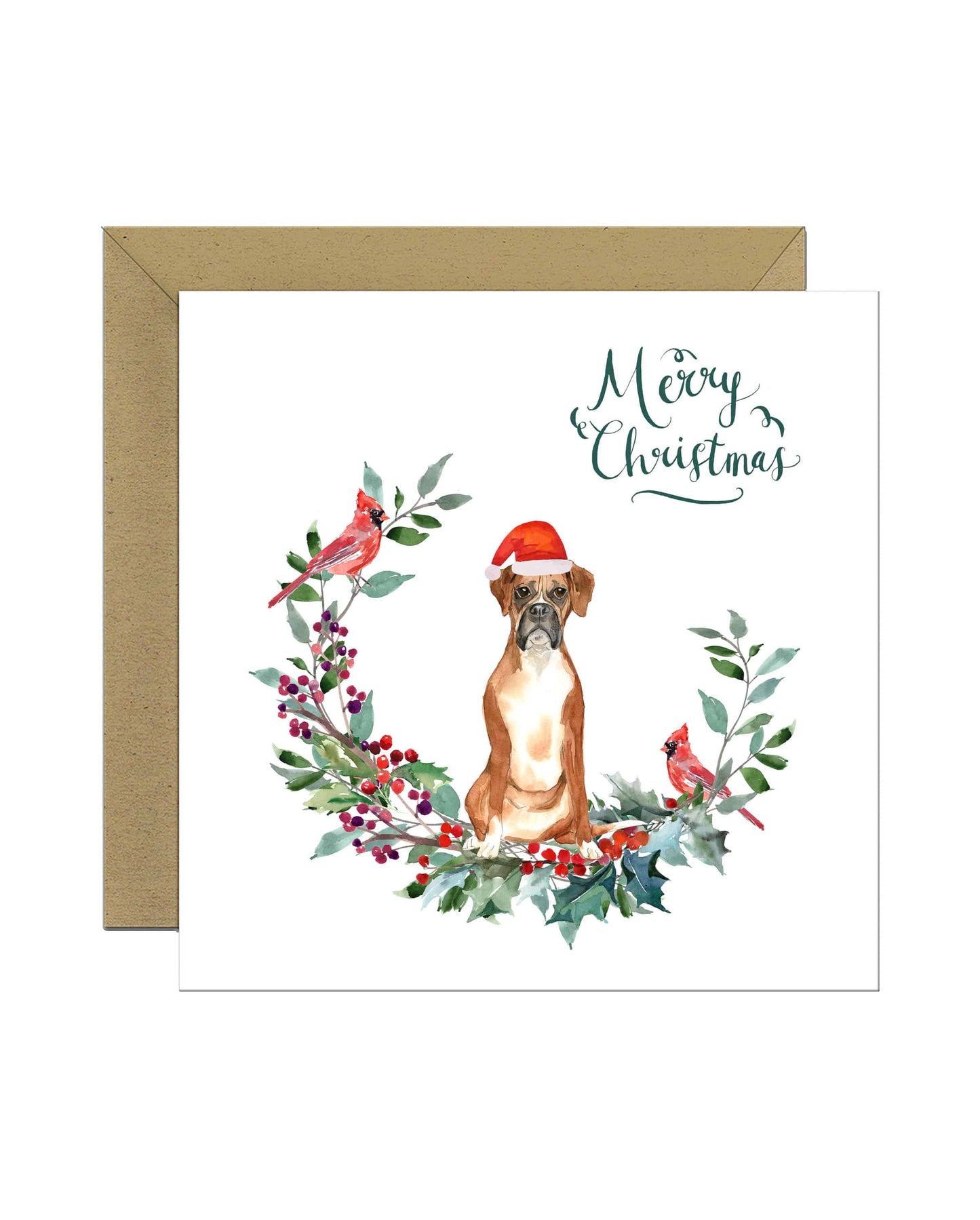 Boxer Dog Christmas Card