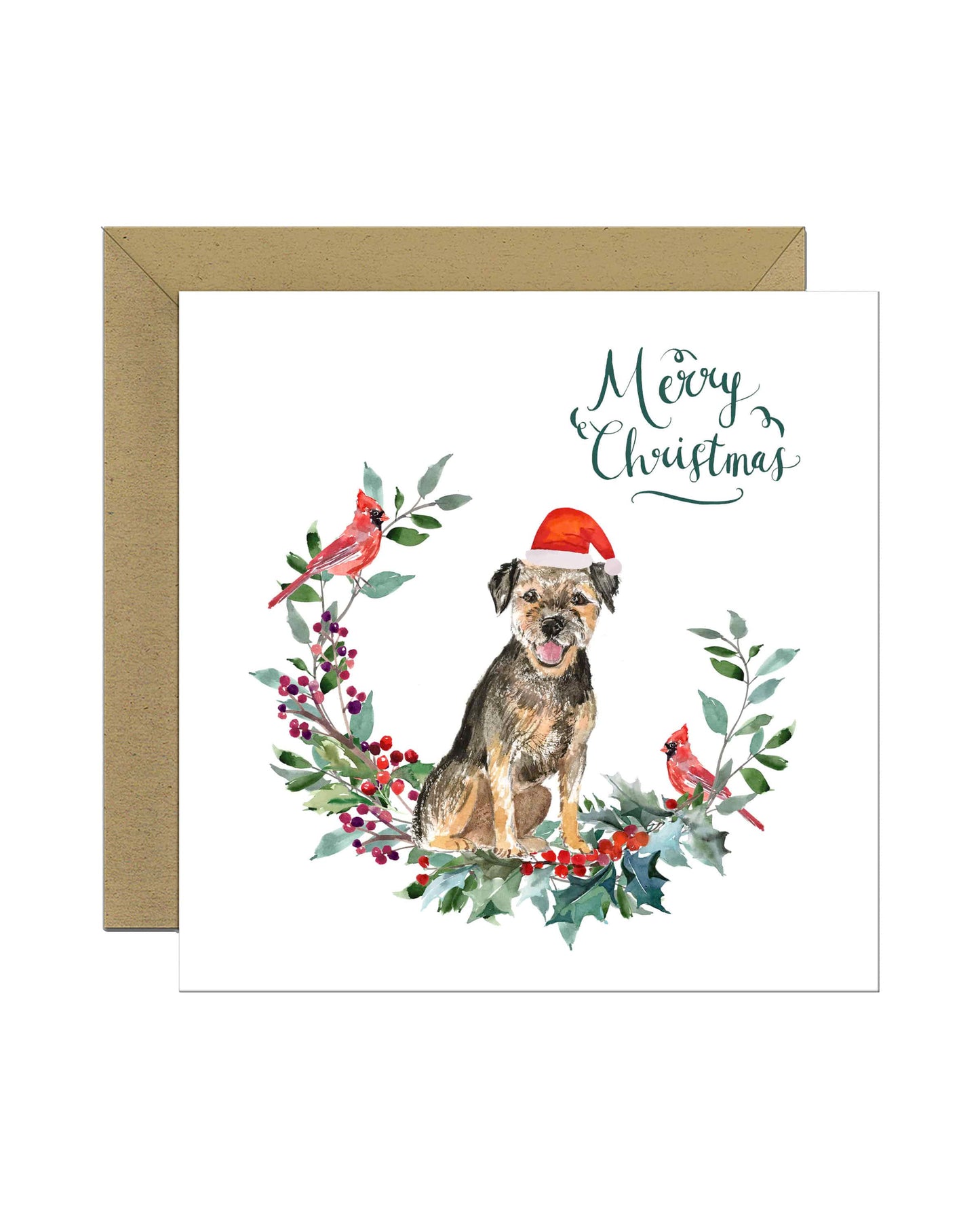 Border Terrier Dog Christmas Card