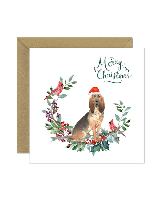 BloodHound Dog Christmas Card