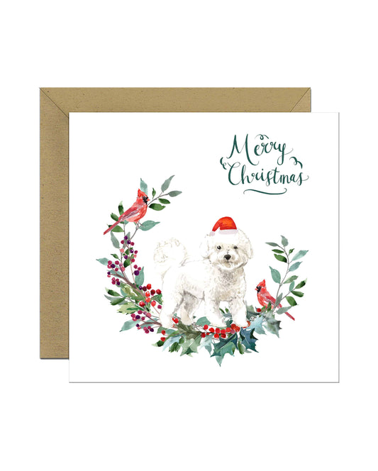 Bichon Frise Dog Christmas Card