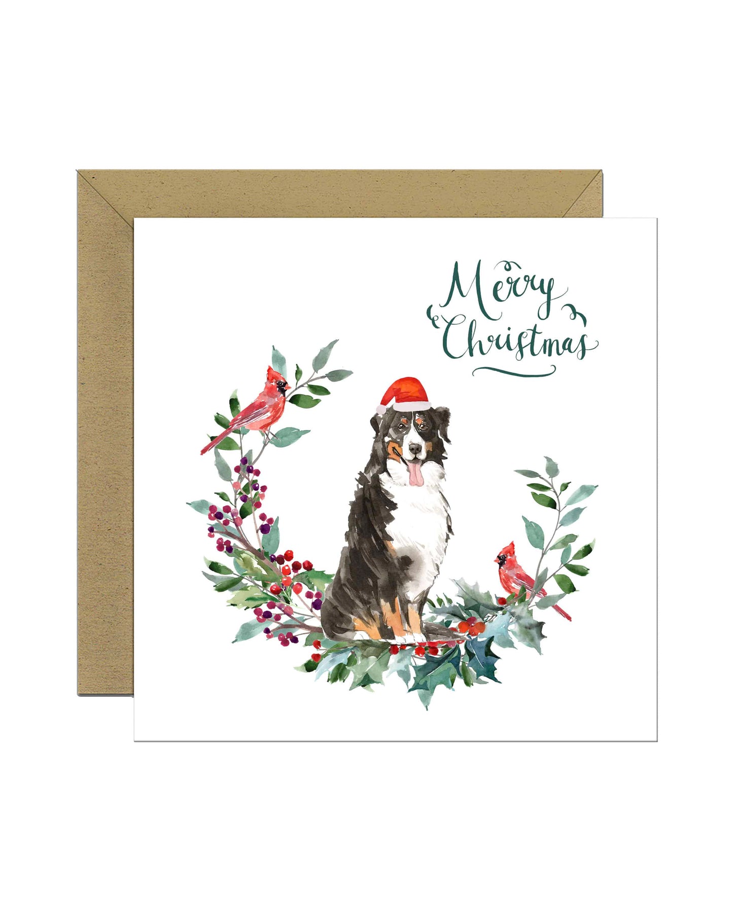 Bernese Mountain Dog Christmas Card