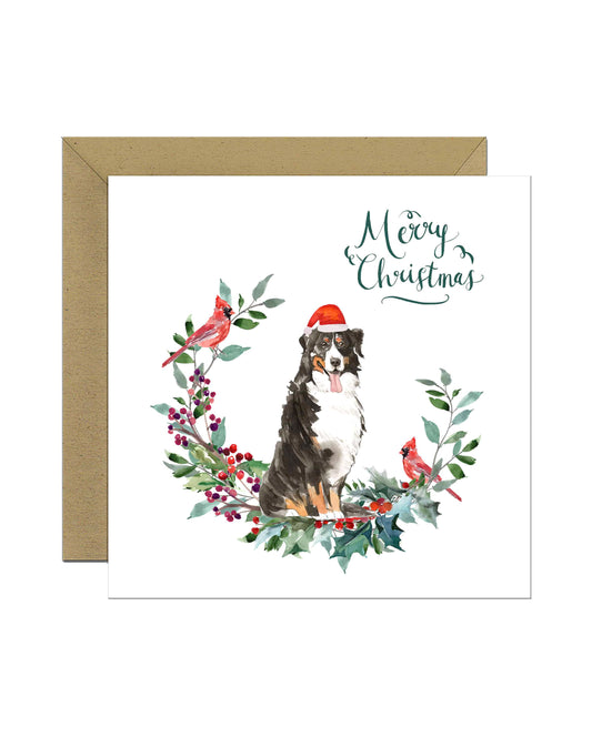 Bernese Mountain Dog Christmas Card