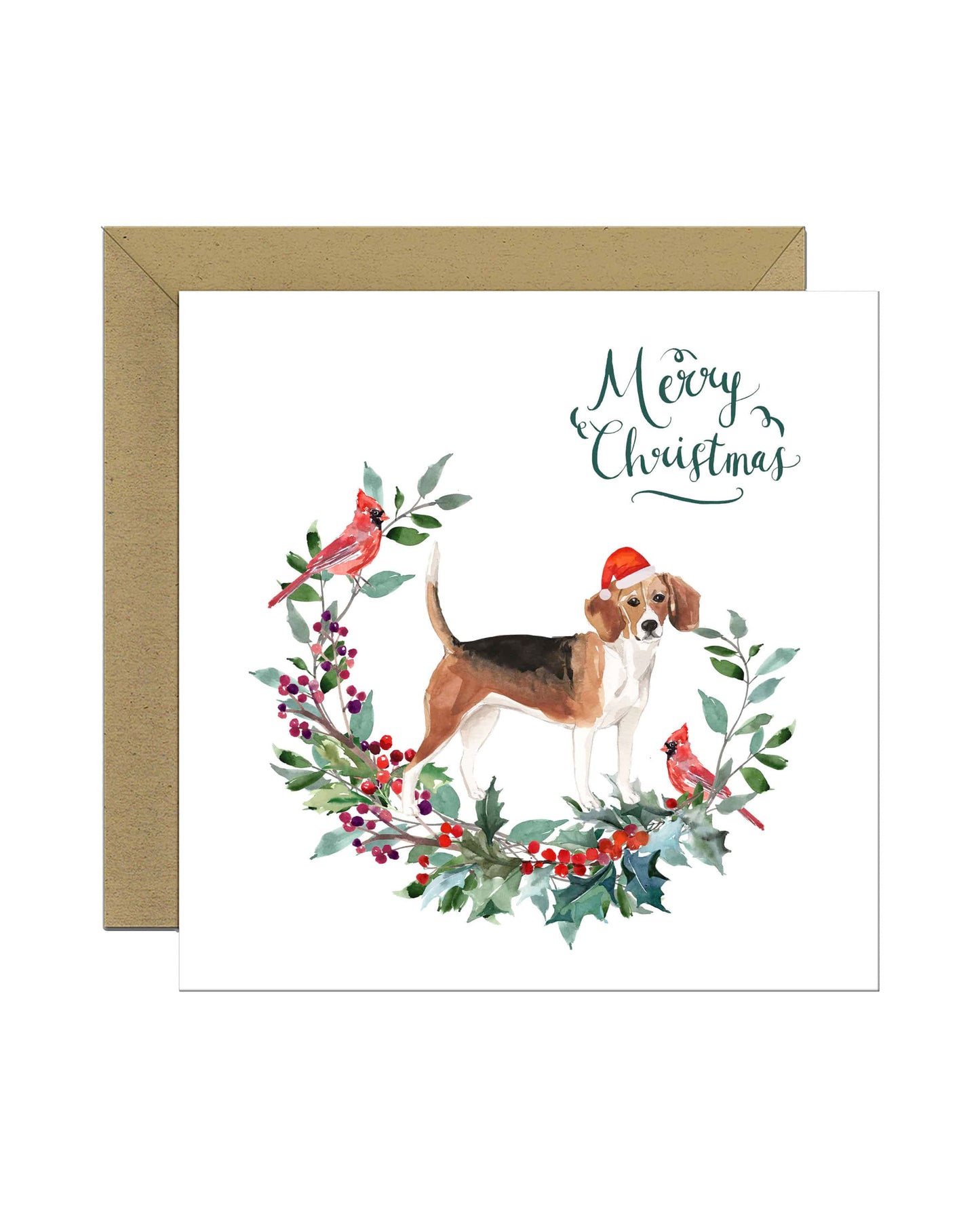 Beagle Dog Christmas Card