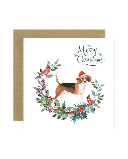 Beagle Dog Christmas Card