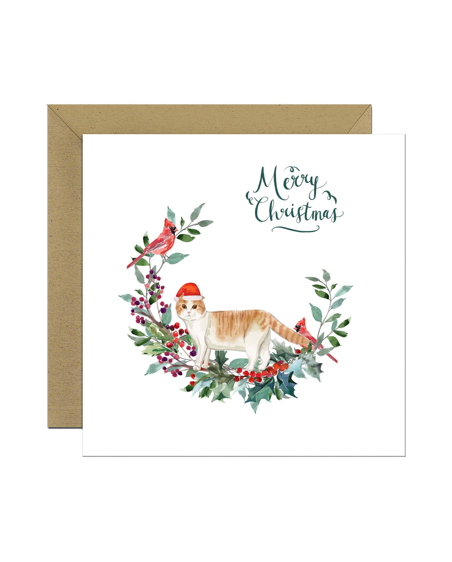 Scottish Fold Cat Christmas Card