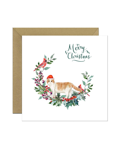 Scottish Fold Cat Christmas Card