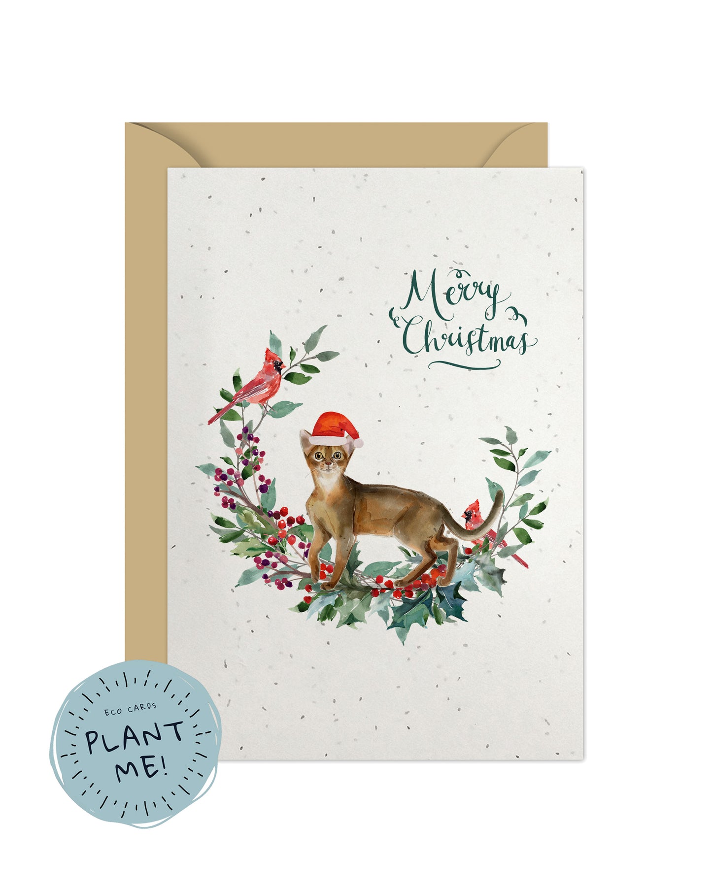 Abyssinian Cat Christmas Card