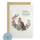 American Shorthair Silver Cat Christmas Card